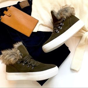 Fury Soda faux fur faux suede platform sneakers